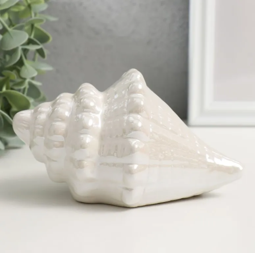 Копилка ракушка белый перламутр 15х*1*9,5см 9735386